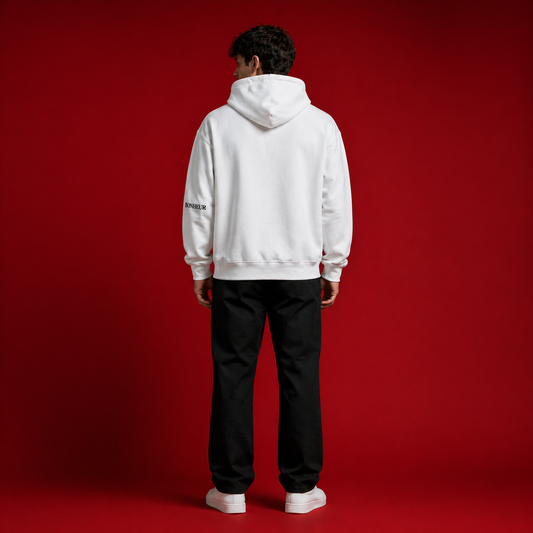 Bonheur regular fit hoodie made of 350 GSM soft fabric, featuring a casual style and comfortable fit.