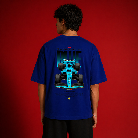 Unisex oversized T-shirt by BONHEUR in 260 GSM, featuring a relaxed fit and soft fabric on a plain background.
