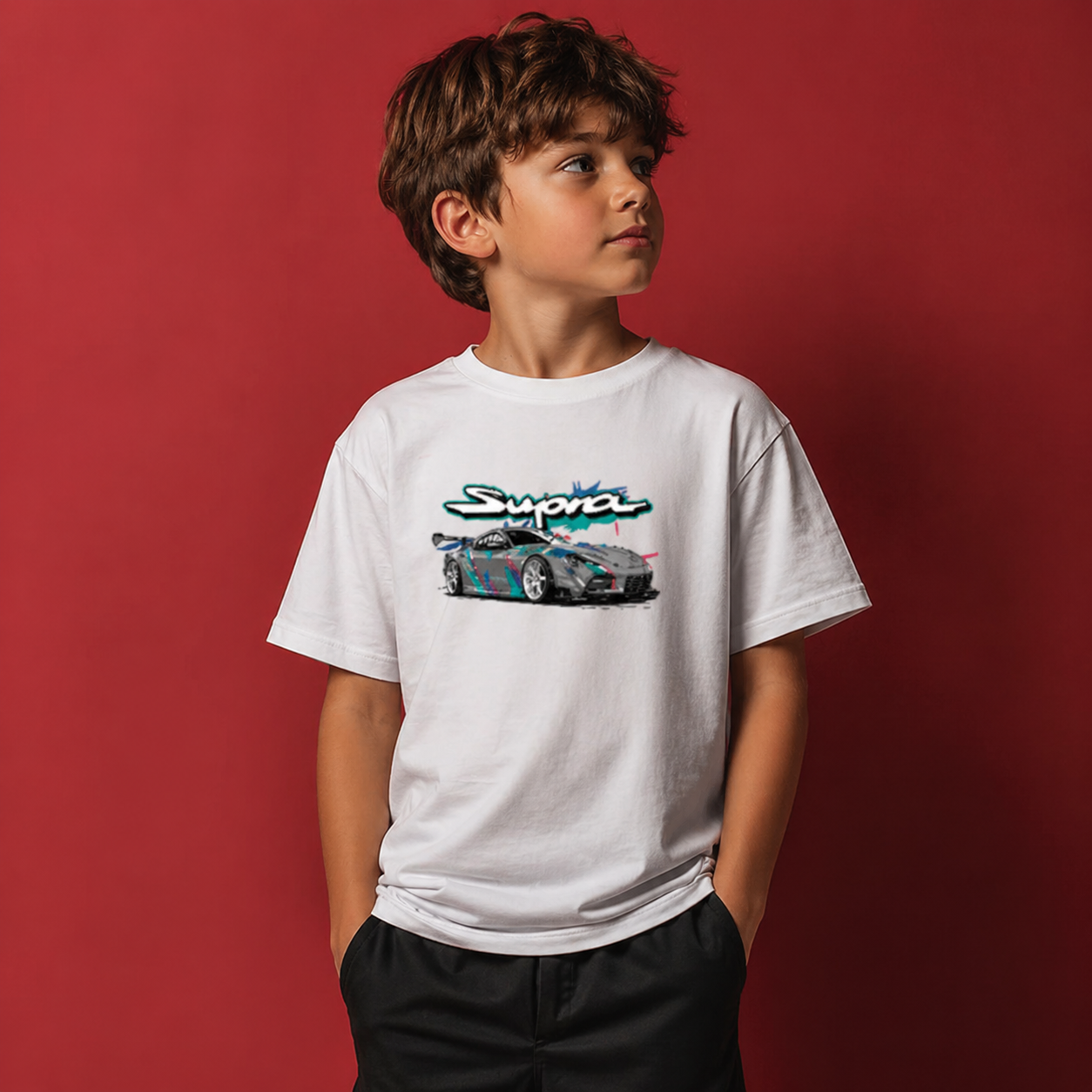 Kids regular fit T-shirt by Bonheur, 180 GSM, with colorful graphic print, short sleeves, and soft cotton fabric.