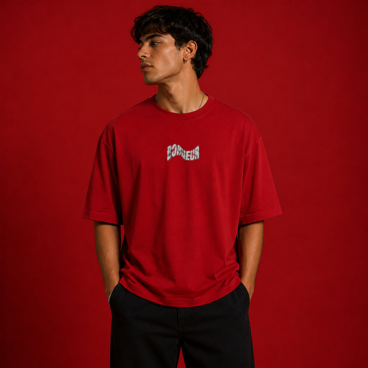 Unisex regular fit t-shirt from Bonheur, 180 GSM, in a neutral color, shown laid flat on a clean background.