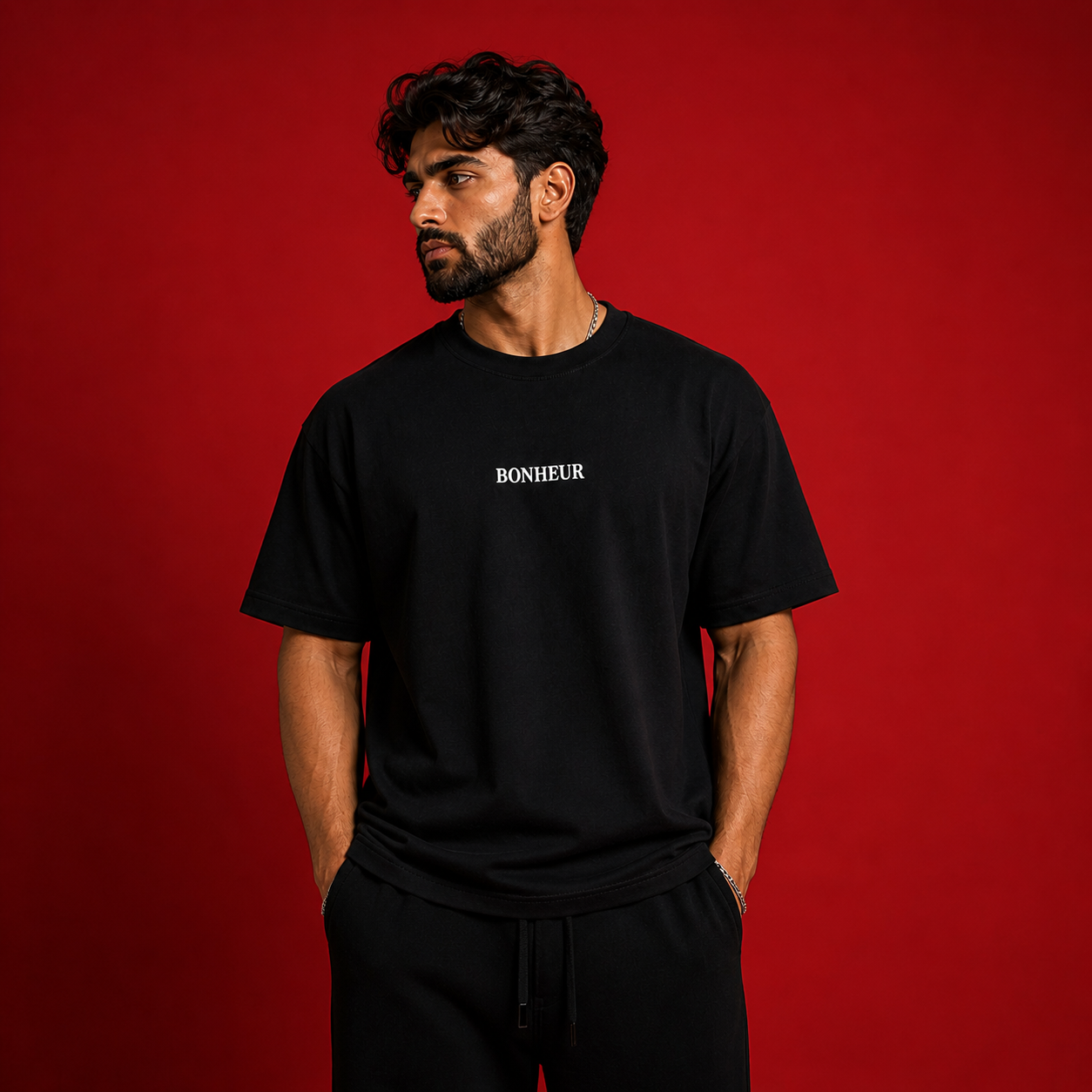 Plain unisex regular T-shirt from Bonheur in 180 GSM fabric, shown in a neutral color with a comfortable fit.